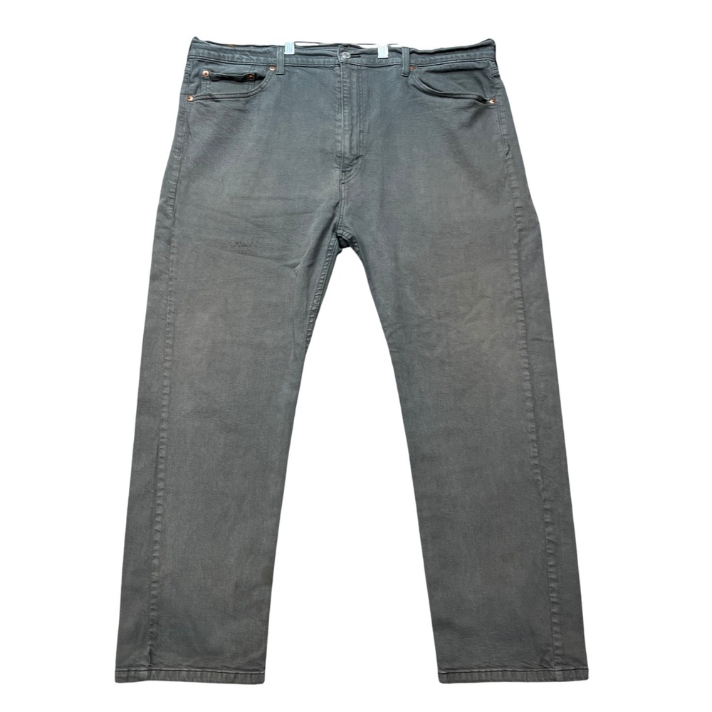 Levi's 505 Regular Fit Jeans Mens 42x30 Gray Straight Leg Stretch 5 Pocket Denim